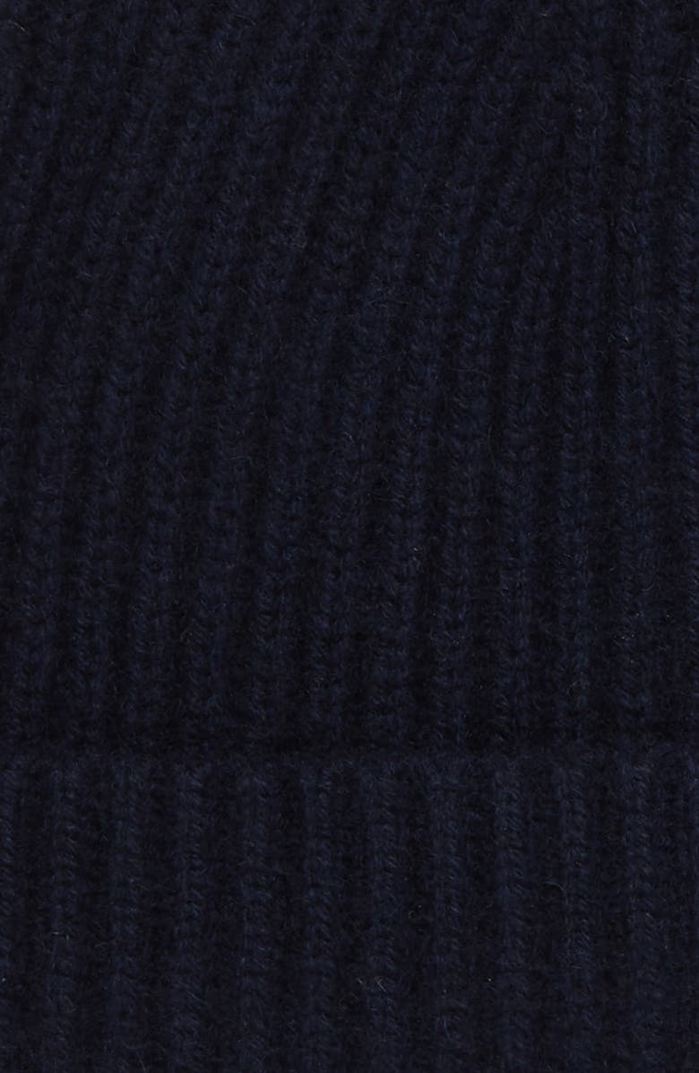 Andrew Stewart Cashmere Ribbed Beanie, Alternate, color, Navy
