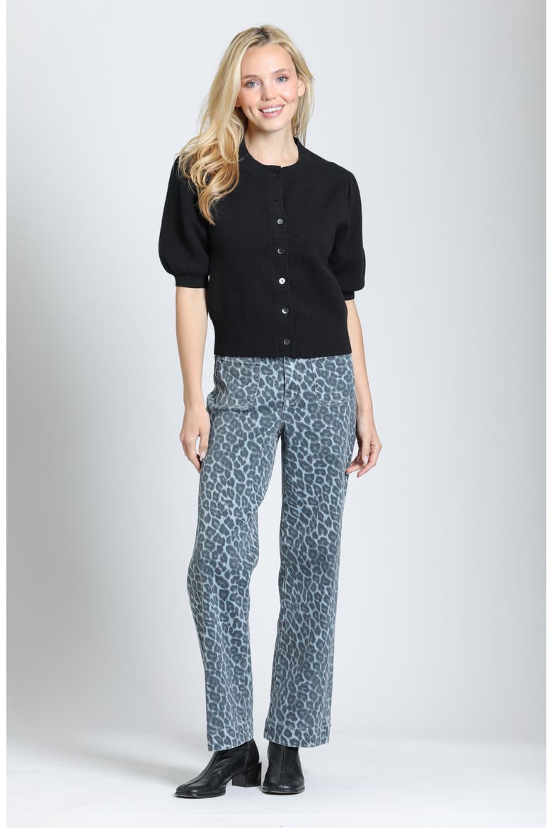 Leopard Print Wide Leg Jeans, Alternate, color, FADED BLUE