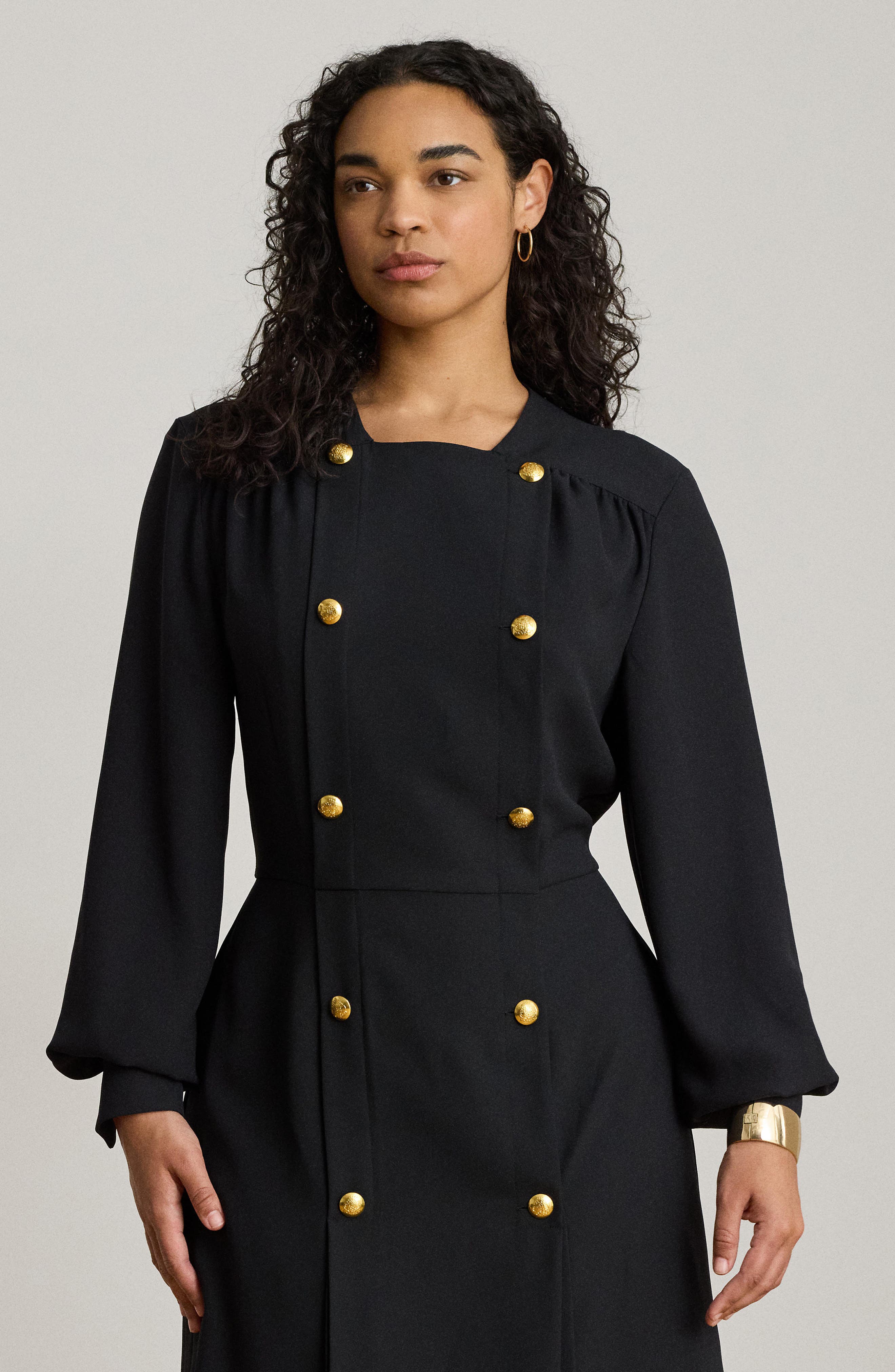 double breasted dress Women's Business Double-Breasted A-Line Workwear Long Sleeve Office Dress The refined lapel collar gracefully transitions into the bold blue body Buy Sosandar Grey Pinstripe Double