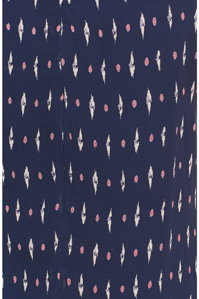 'Kaylure' Print Silk Romper, Alternate, color, DARK NAVY