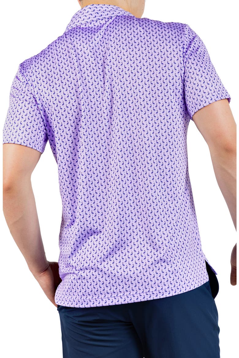 Byrds Print Performance Polo, Alternate, color, LILAC