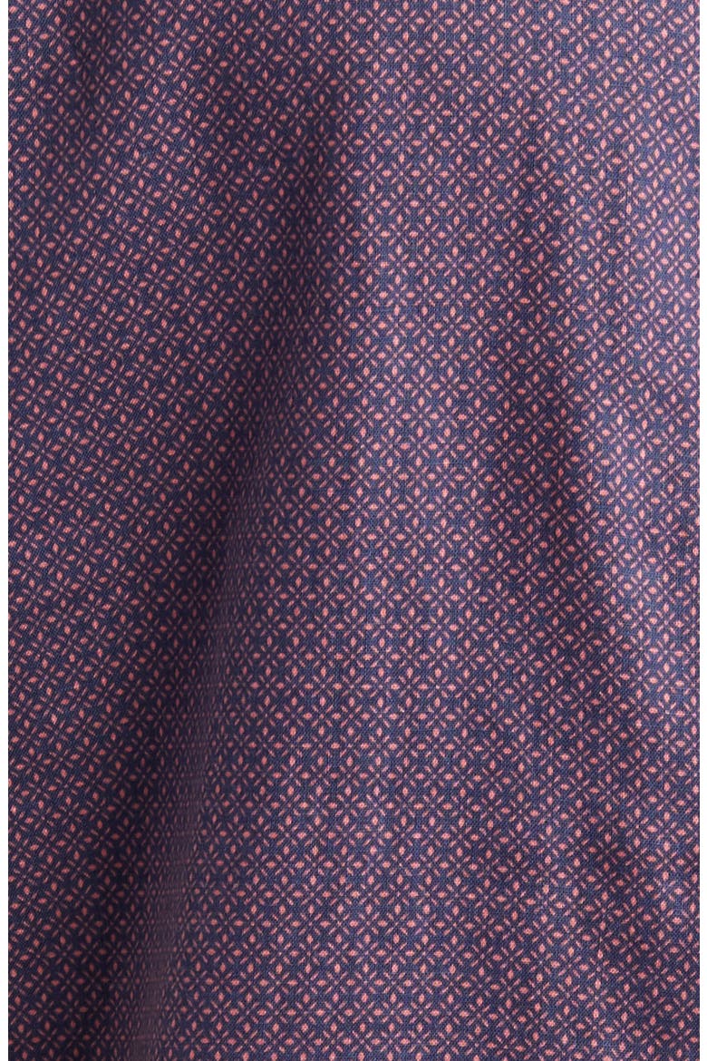 Carson Geometric Print Short Sleeve Linen Blend Button-Up Shirt, Alternate, color, MOROCCAN TILE ROSE