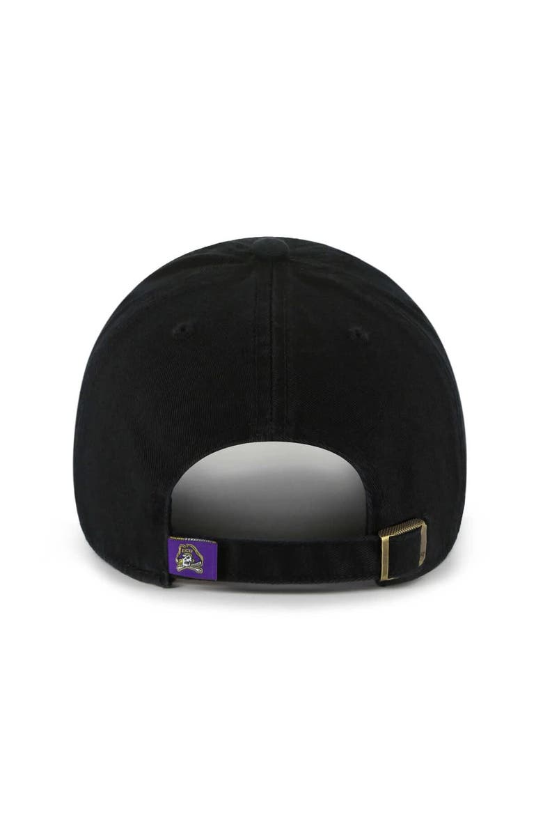 Men's '47 Black ECU Pirates Clean Up Adjustable Hat, Alternate, color, Black