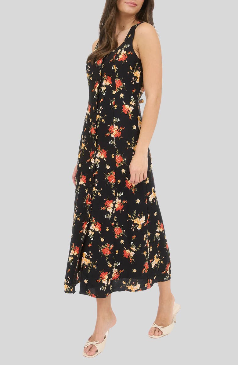 Blu Pepper Floral Maxi Sundress, Alternate, color, Black Multi
