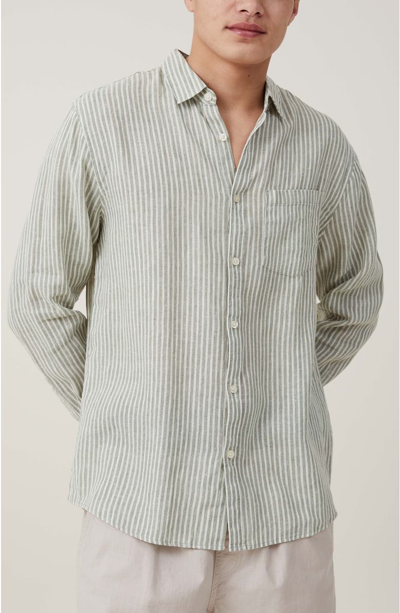 Cotton On Linen Long Sleeve Shirt, Alternate, color, 