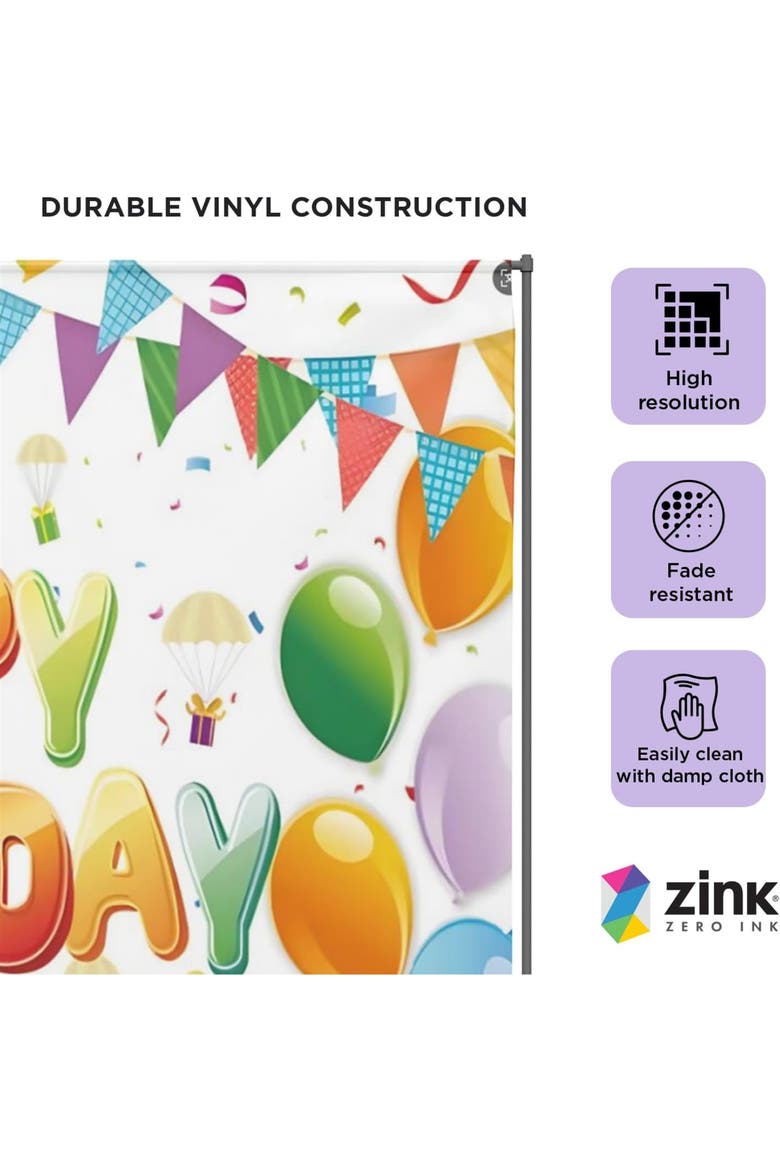 Photo Backdrop. Wrinkle-Free Photo Studio Backdrop, Alternate, color, Happy Birthday Text