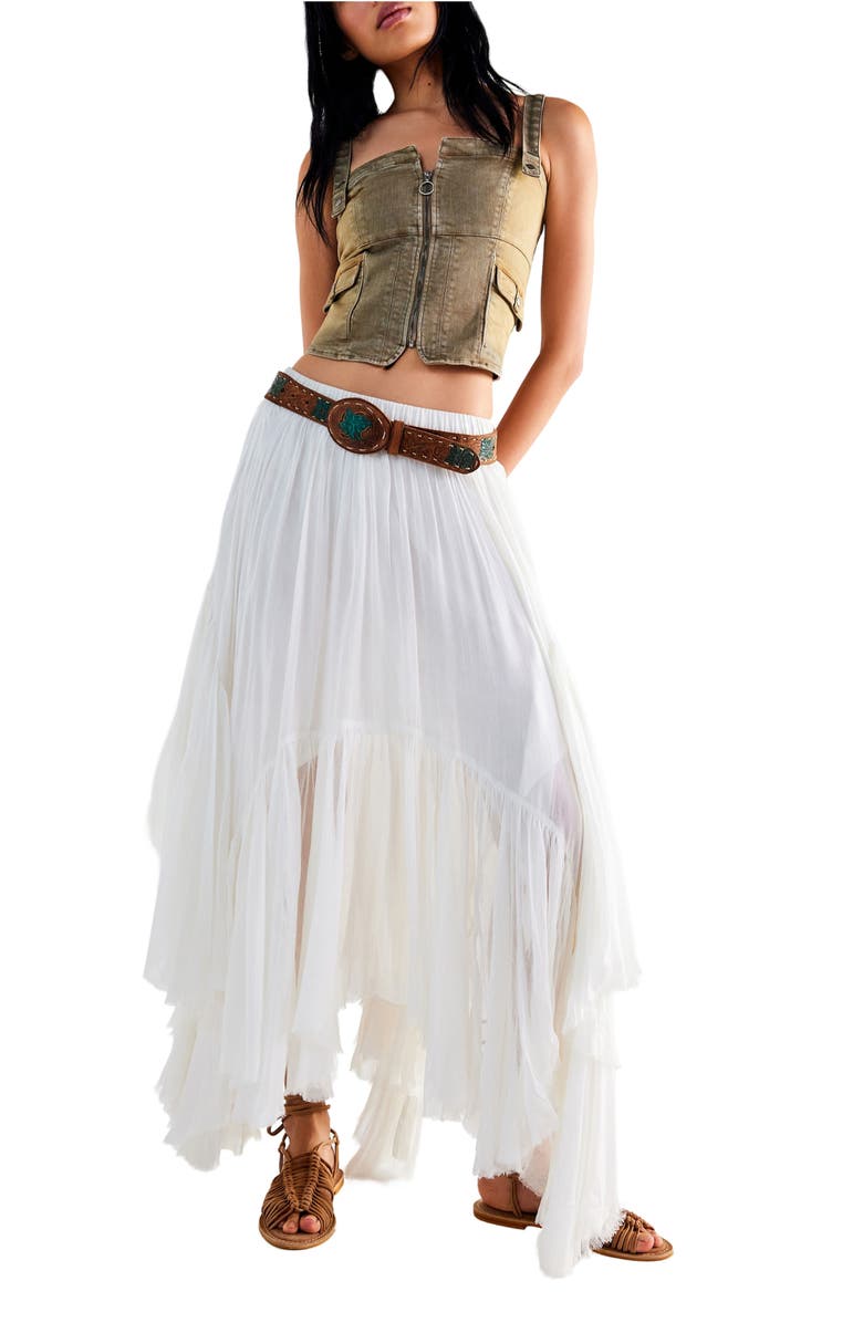 Free People Clover Handkerchief Hem Maxi Skirt, Alternate, color, 