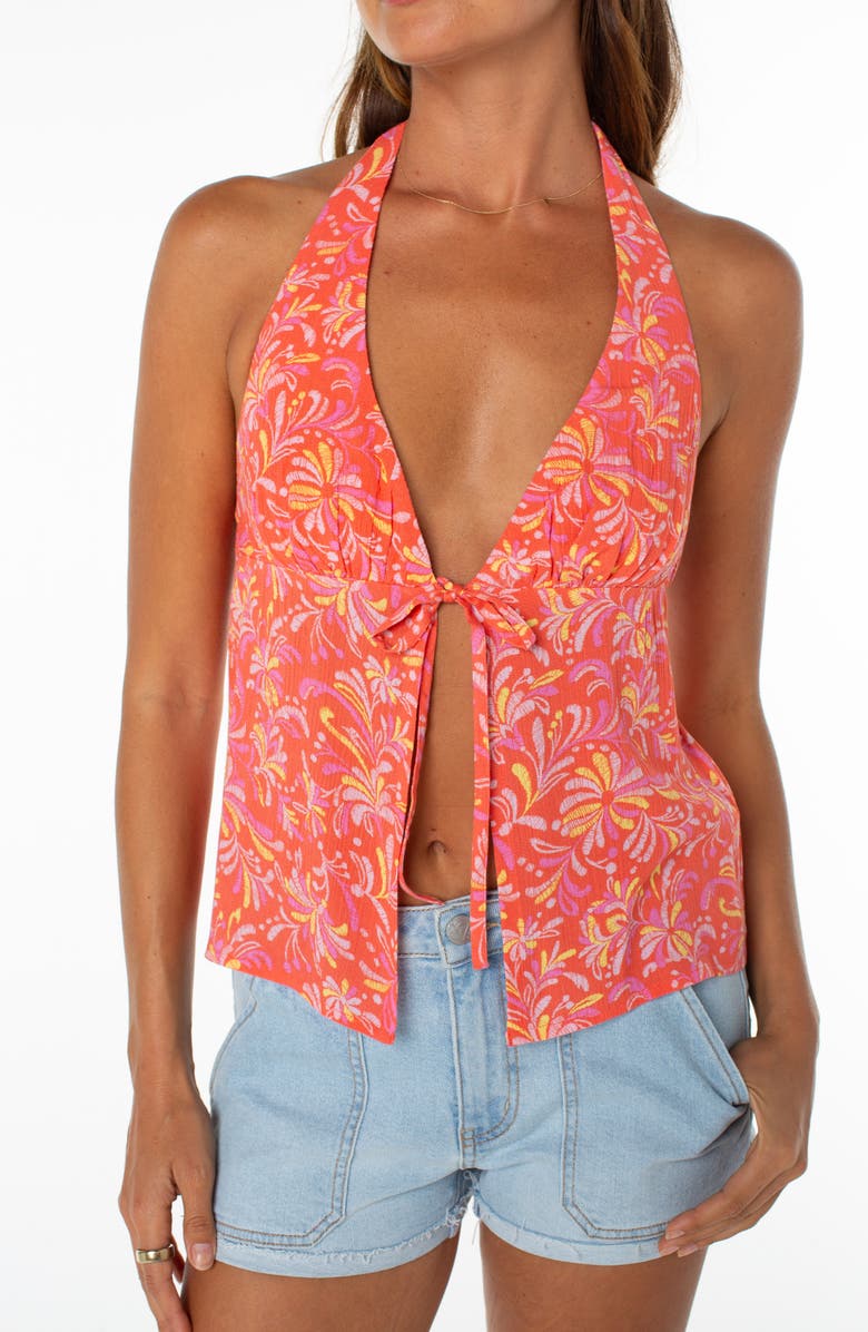 Roxy Fairweather Split Front Halter Top, Alternate, color, 