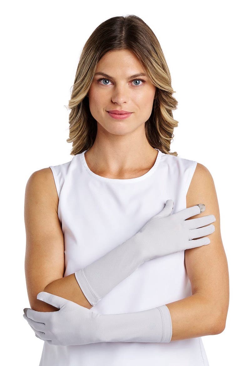 Bona Mid-Length UV Sun Glove with Touchscreen Tips, UPF 50+ Sun Protection, Main, color, Sleek Grey