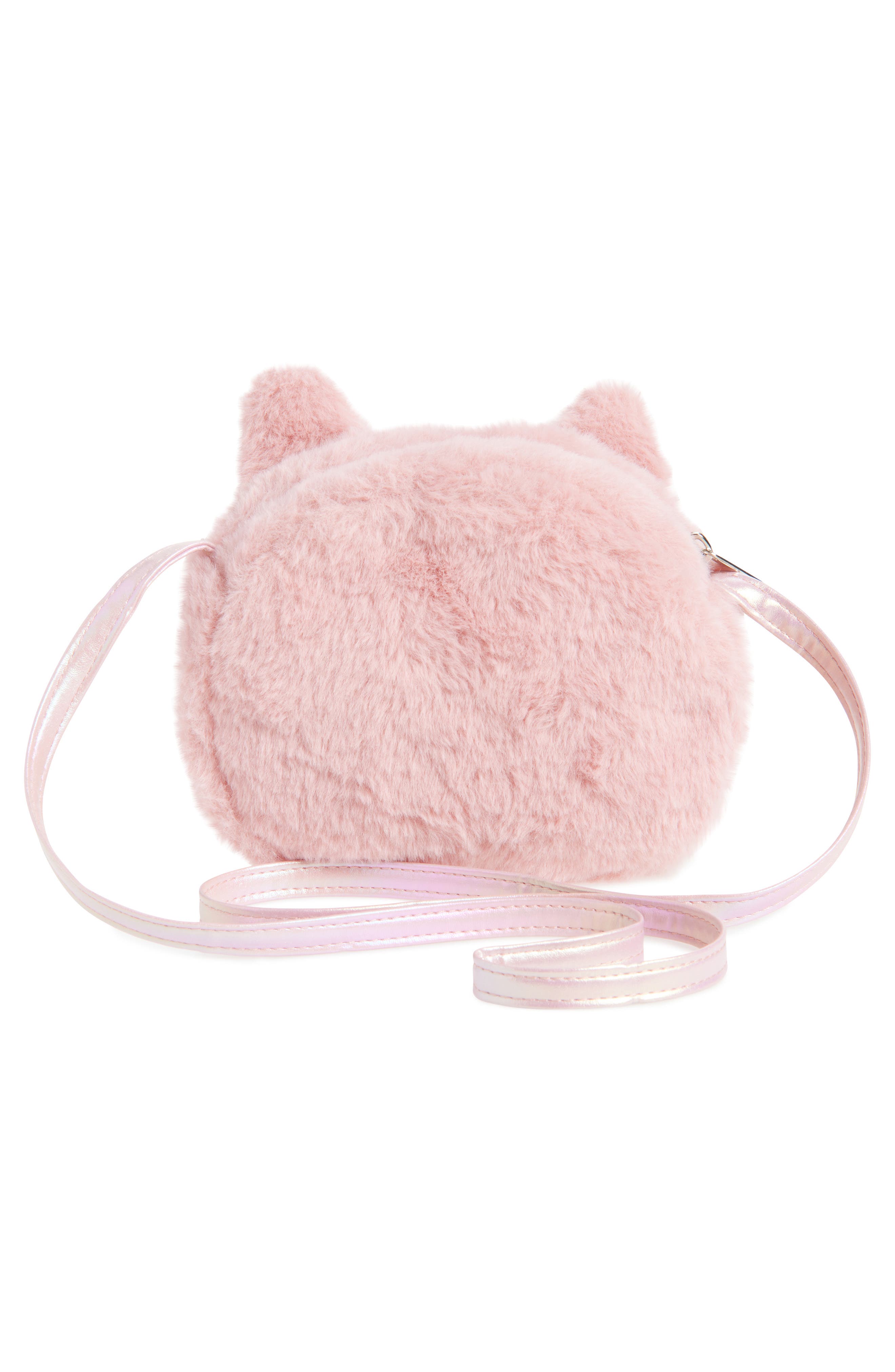 Capelli New York Kids' Kitty Faux Fur Crossbody Bag, Alternate, color, Pink Combo