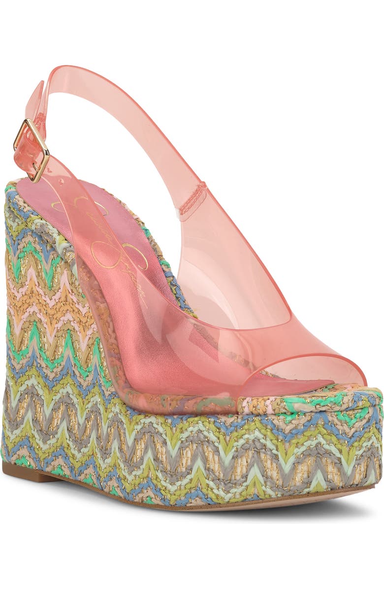 Jessica Simpson Kaliese Slingback Platform Wedge Sandal, Main, color, Red 01