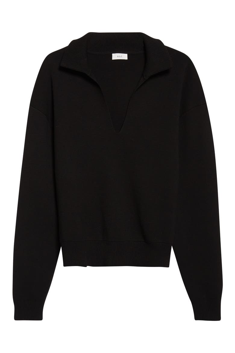 Timmy Johnny Collar Sweater, Alternate, color, BLACK