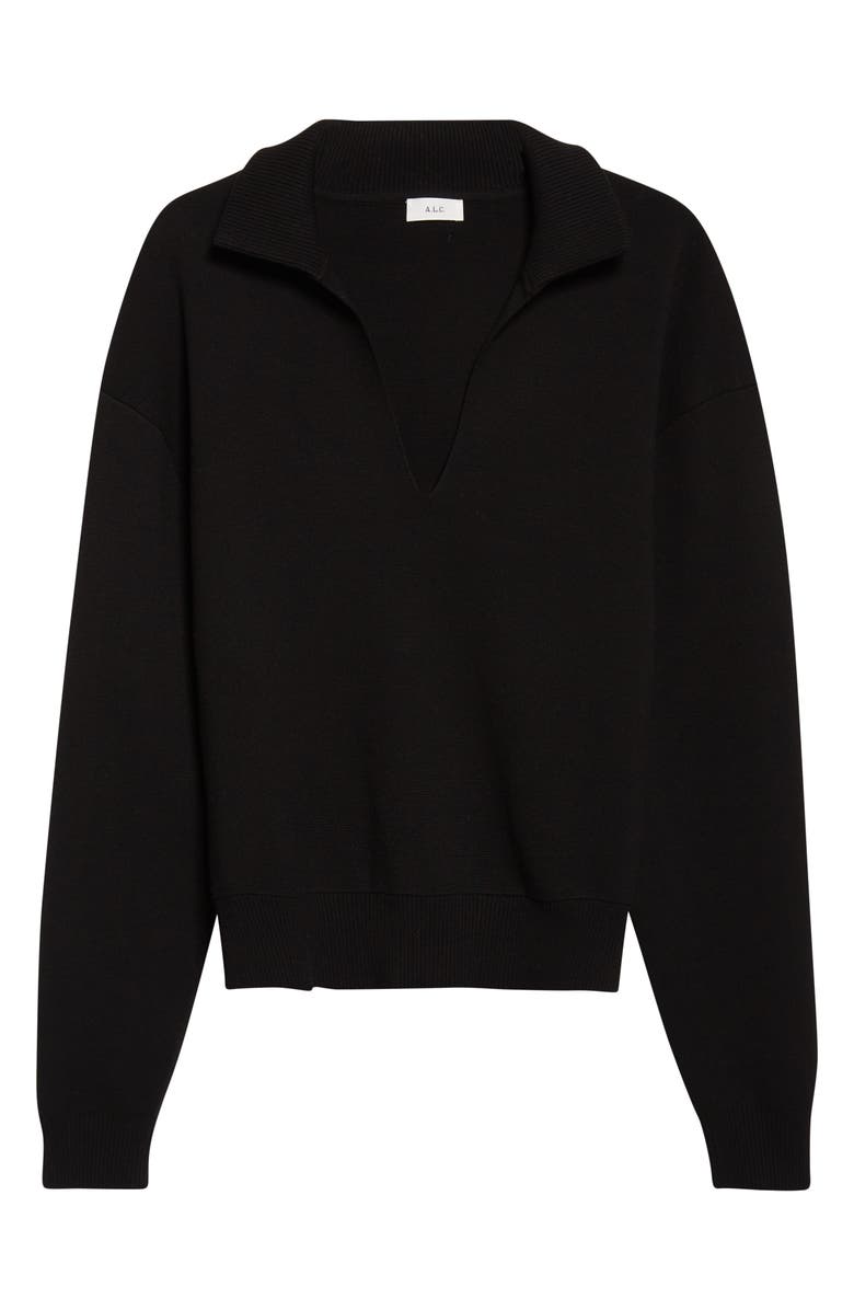 A.L.C. Timmy Johnny Collar Sweater, Alternate, color, Black