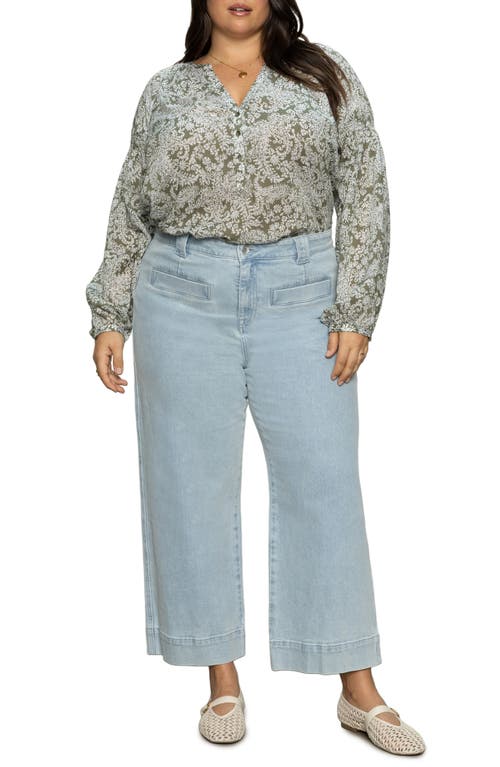 Sanctuary Sunday's Best Floral Print Top In Green