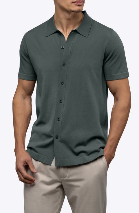 Riviera Cotton Blend Knit Camp Shirt