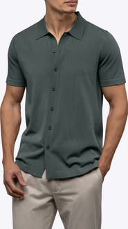 Cuts Riviera Cotton Blend Knit Camp Shirt