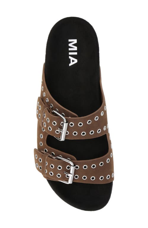 Mia Brooklyn Slide Sandal In Brown