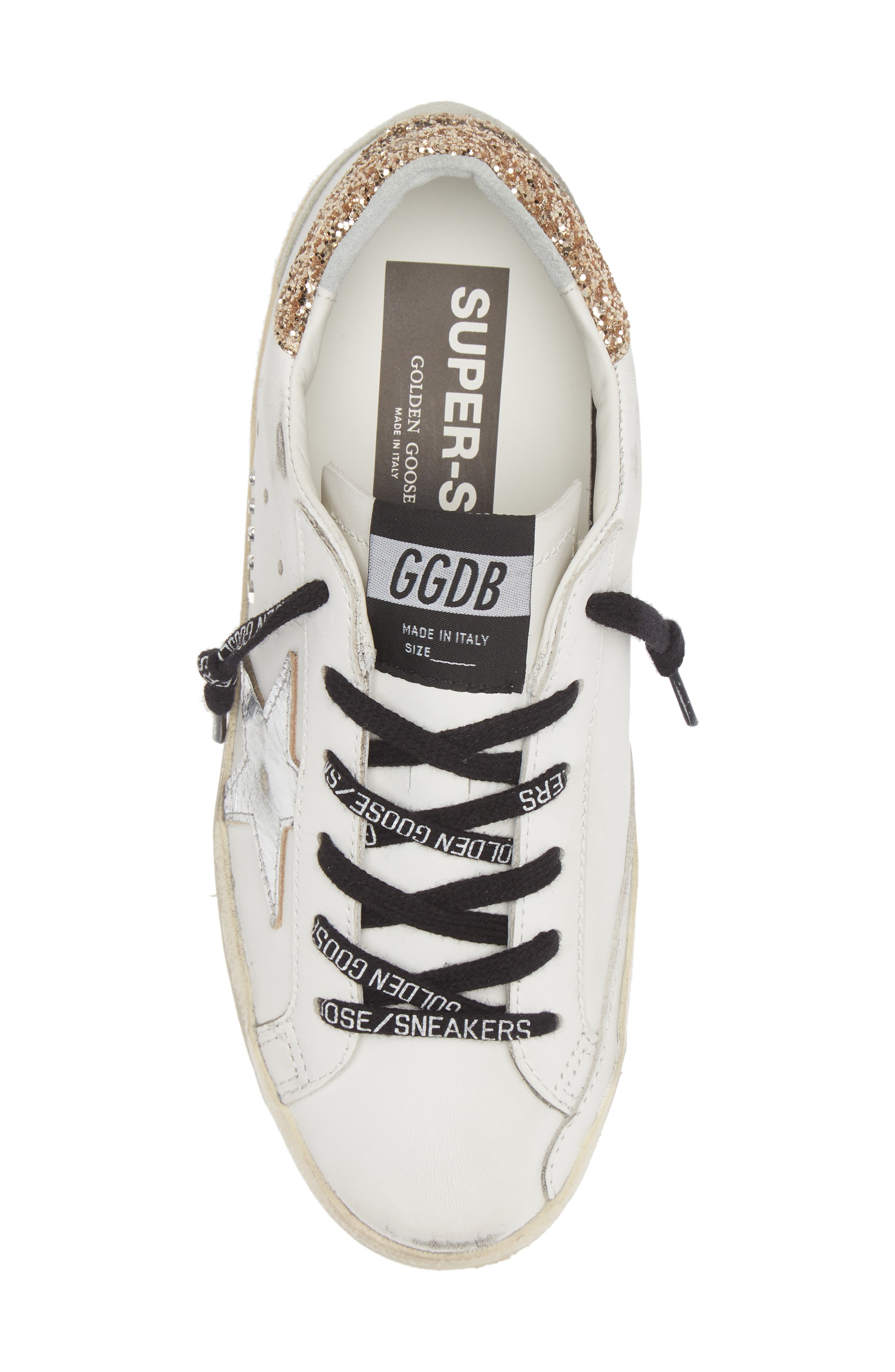 Golden Goose Super-Star Perm-Noos Low Top Sneaker, Alternate, color, White/ Silver/ Gold