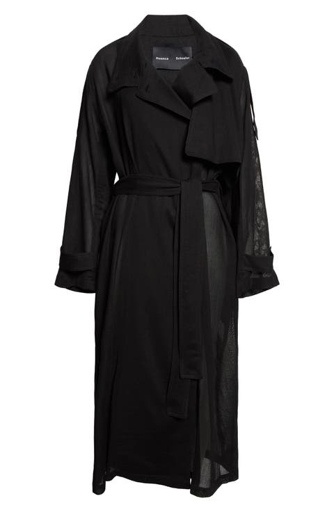 Esha Sheer Wool Trench Coat