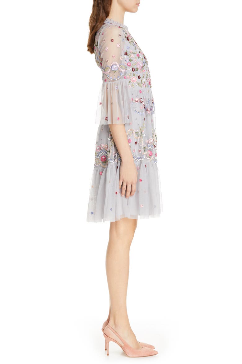 Dreamers Embroidered Tulle Dress, Alternate, color, DUSK BLUE
