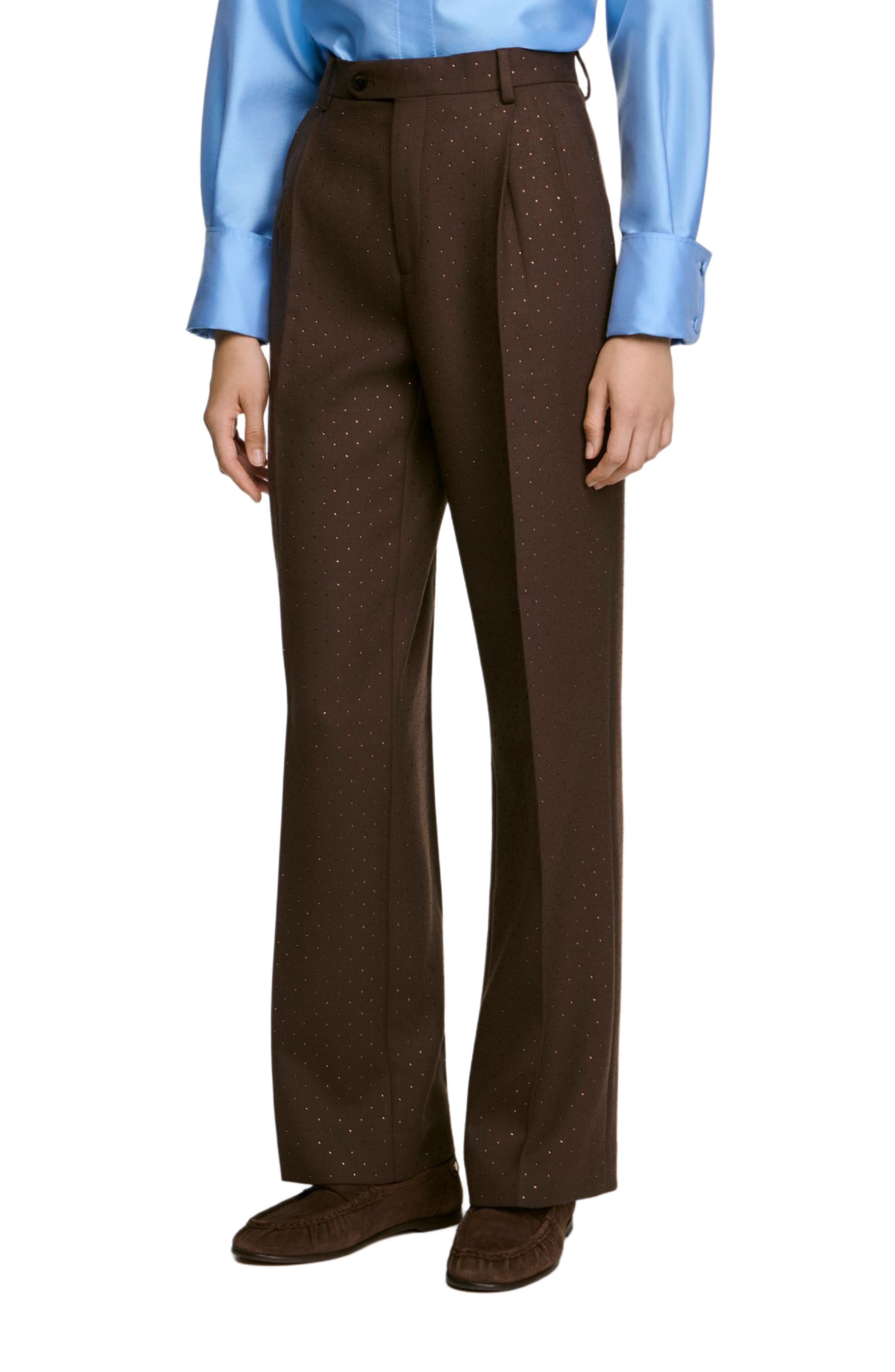 SANDRO Rhinestone Suit Trousers (Women) | Nordstrom