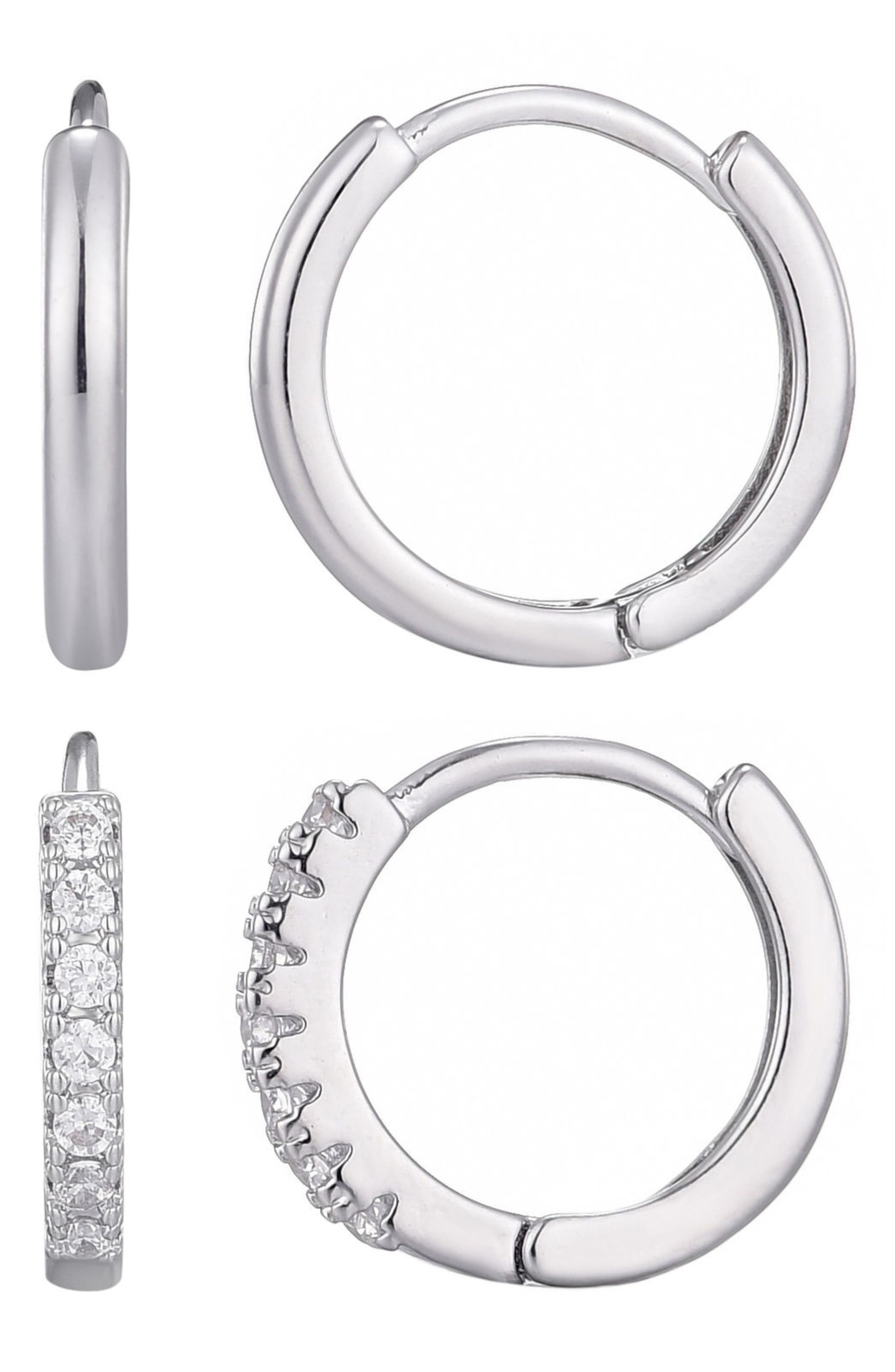 Adornia Set of 2 Assorted Huggie Hoop Earrings