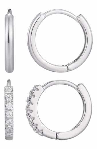 Adornia Set of 2 Assorted Huggie Hoop Earrings