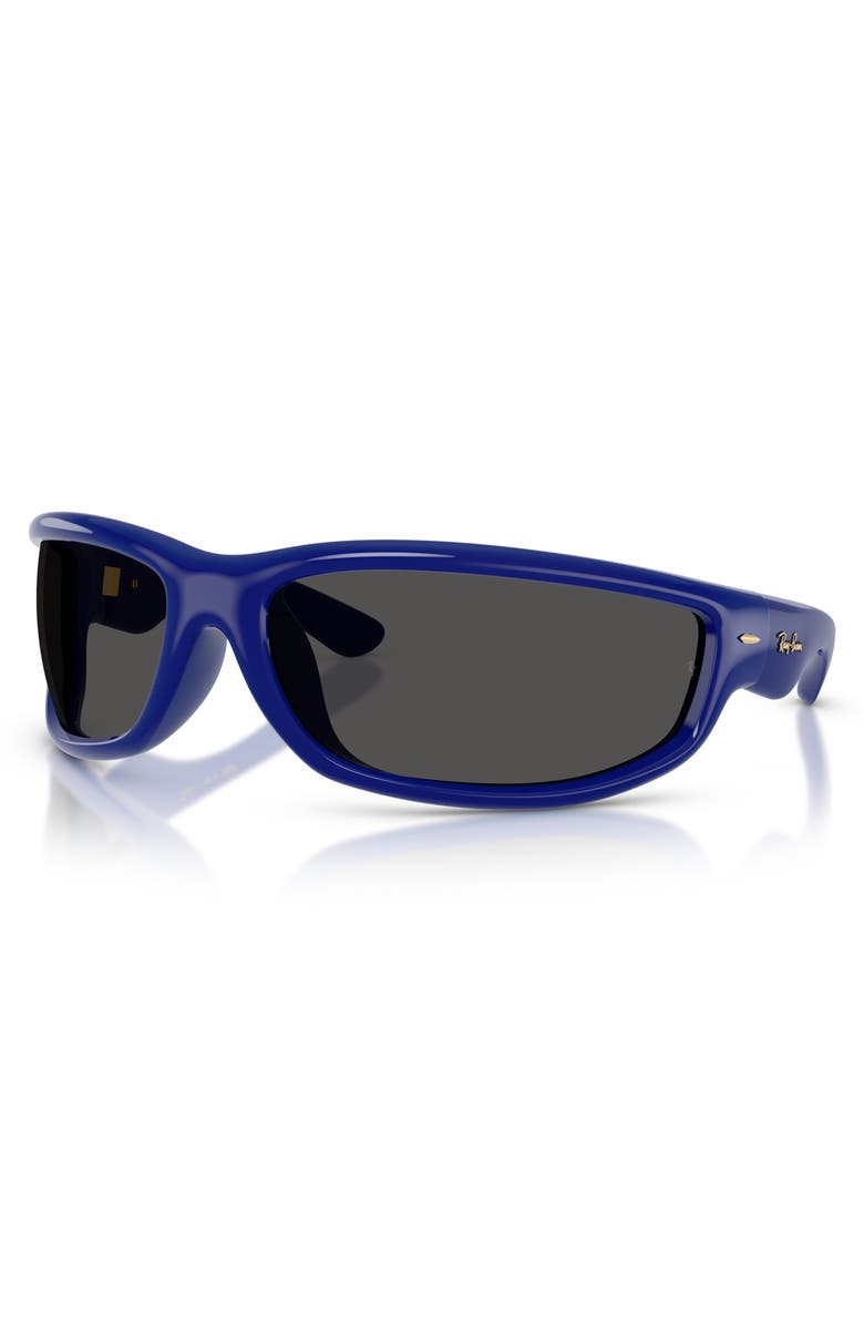 Ray-Ban x A$AP Rocky Ultra Wrap 003 86mm Shield Sunglasses, Alternate, color, Blue / Dark Grey