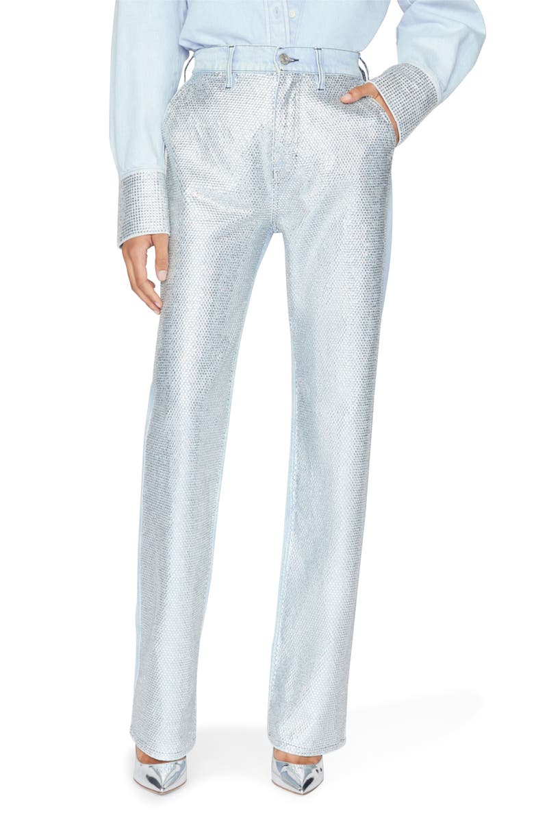 FRAME Rhinestone Straight Leg Jeans, Main, color,