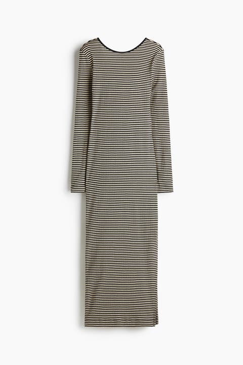 Ribbed Scoop-back Dress