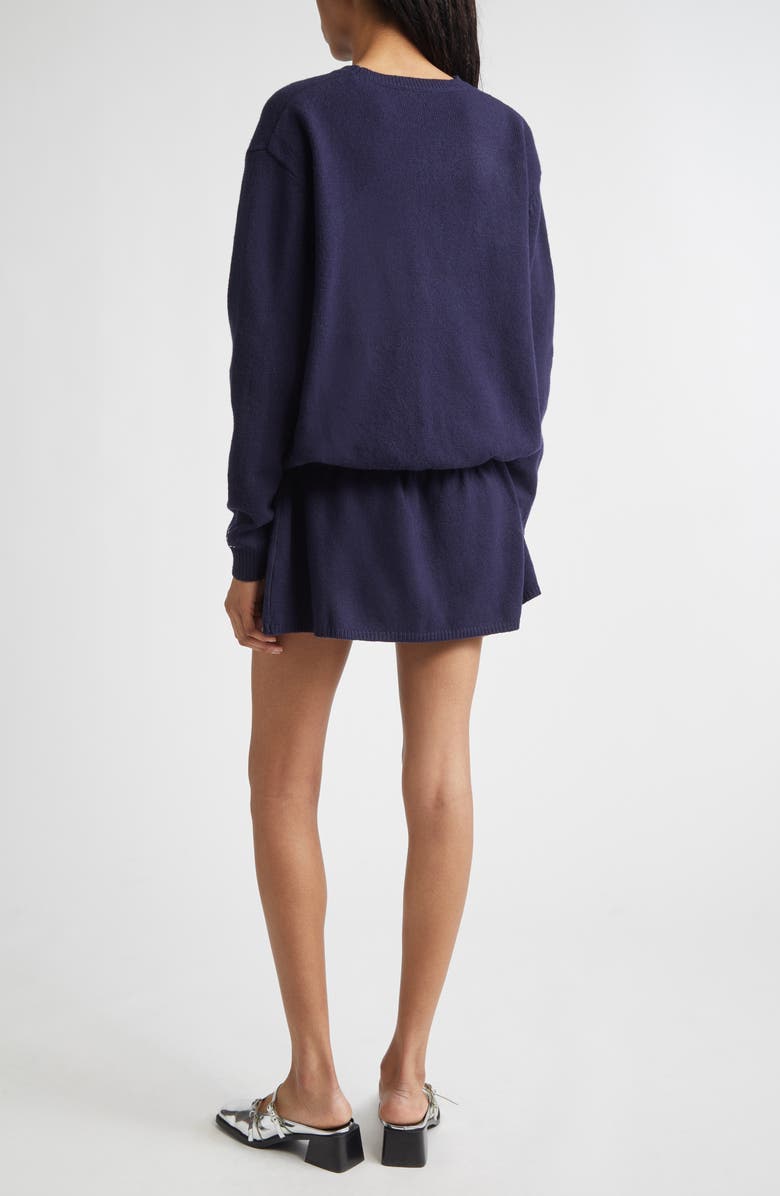 Sandy Liang Kazia Oversize Long Sleeve Sweater Dress, Alternate, color, Navy