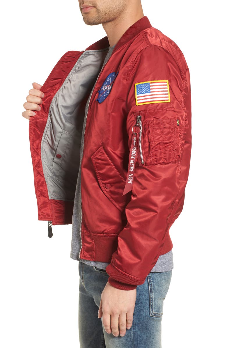 Alpha Industries Lightweight NASA L-2B Bomber Jacket, Alternate, color, 