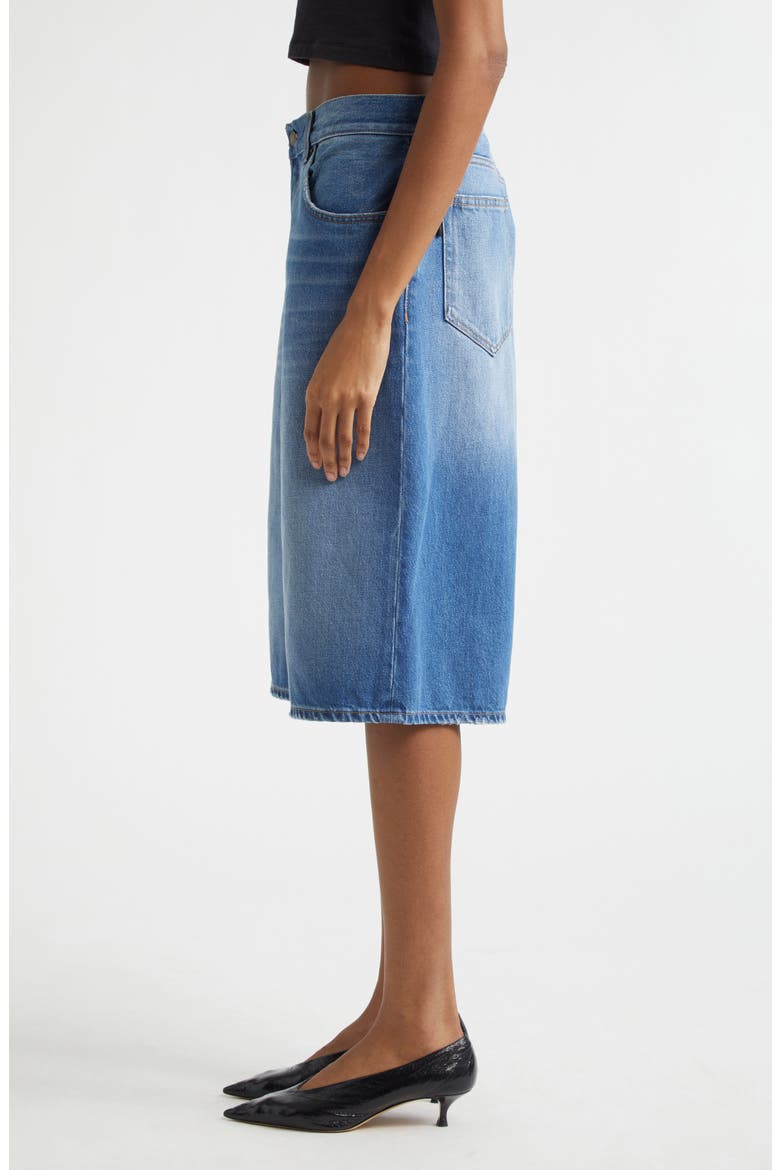 New Becky Wide Leg Denim Bermuda Shorts, Alternate, color, REAL BLUE