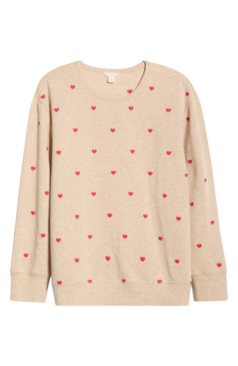 Embroidered Heart Sweatshirt (Plus)