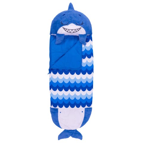 Pillow & Sleepy Sack, Medium Blue Shark 54 x 20 Inch, 3+
