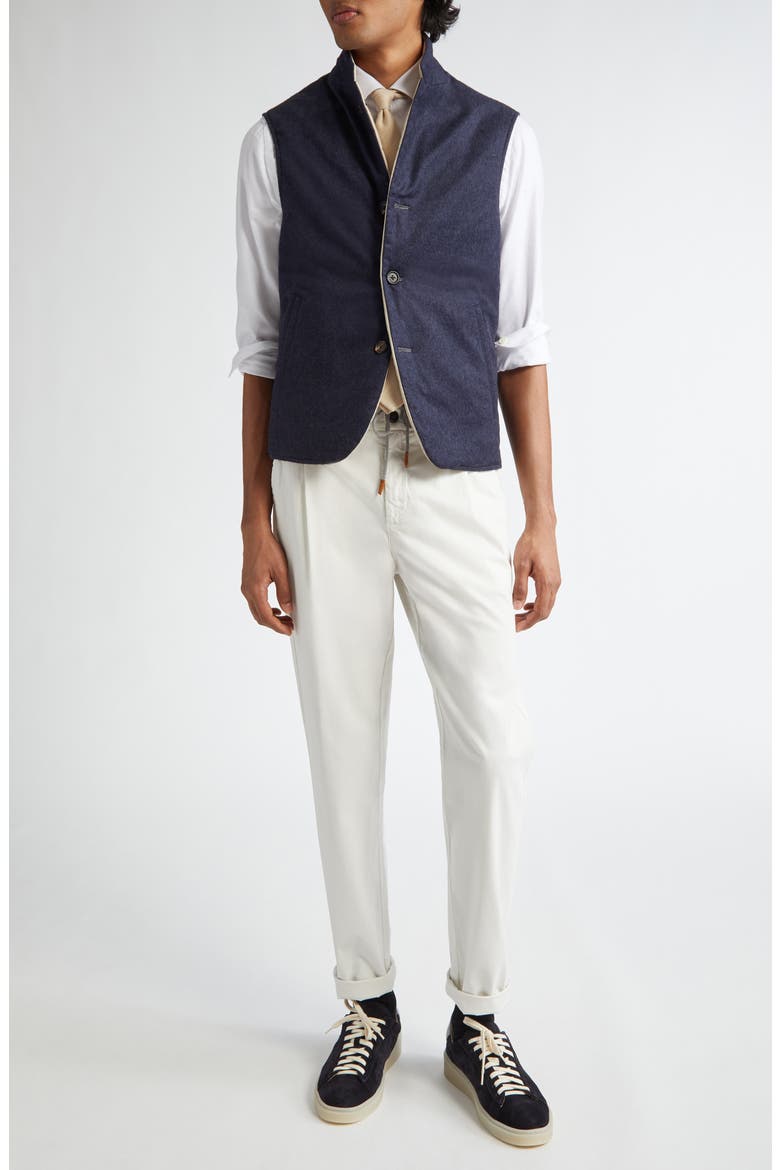 Brushed Cotton Blend Button-Up Shirt, Alternate, color, WHITE