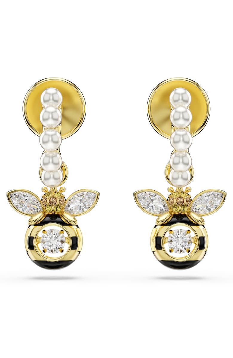 Swarovski Idyllia Faux Pearl Bee Drop Earrings, Alternate, color, Gold/ Multi