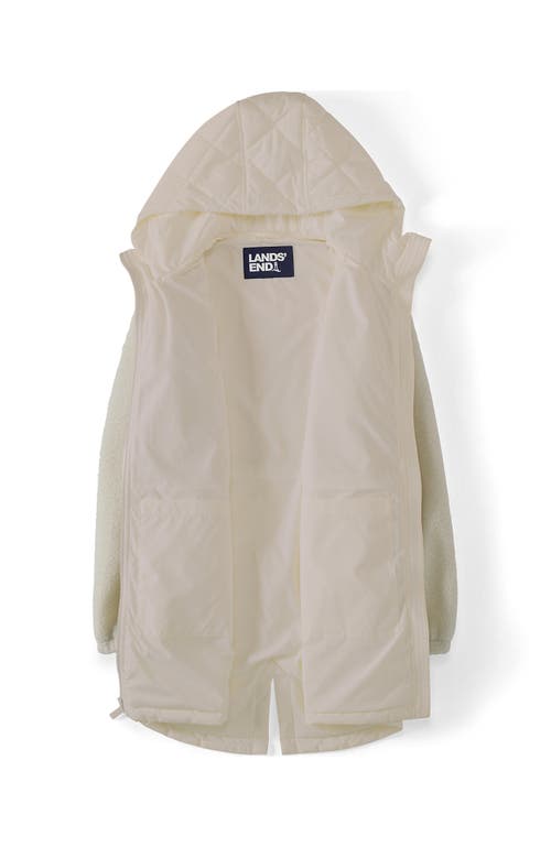 Lands' End High Pile Quilted Mixed Media Parka In Neutral
