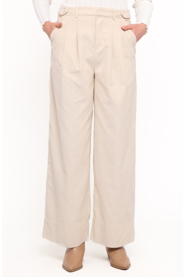 Faelan Wide Leg Corduroy Pants, Alternate, color, BEIGE