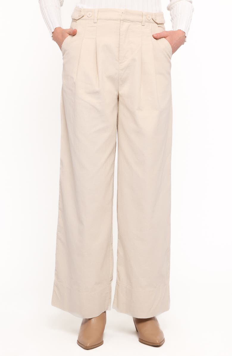 Petal & Pup Faelan Wide Leg Corduroy Pants, Alternate, color, Beige