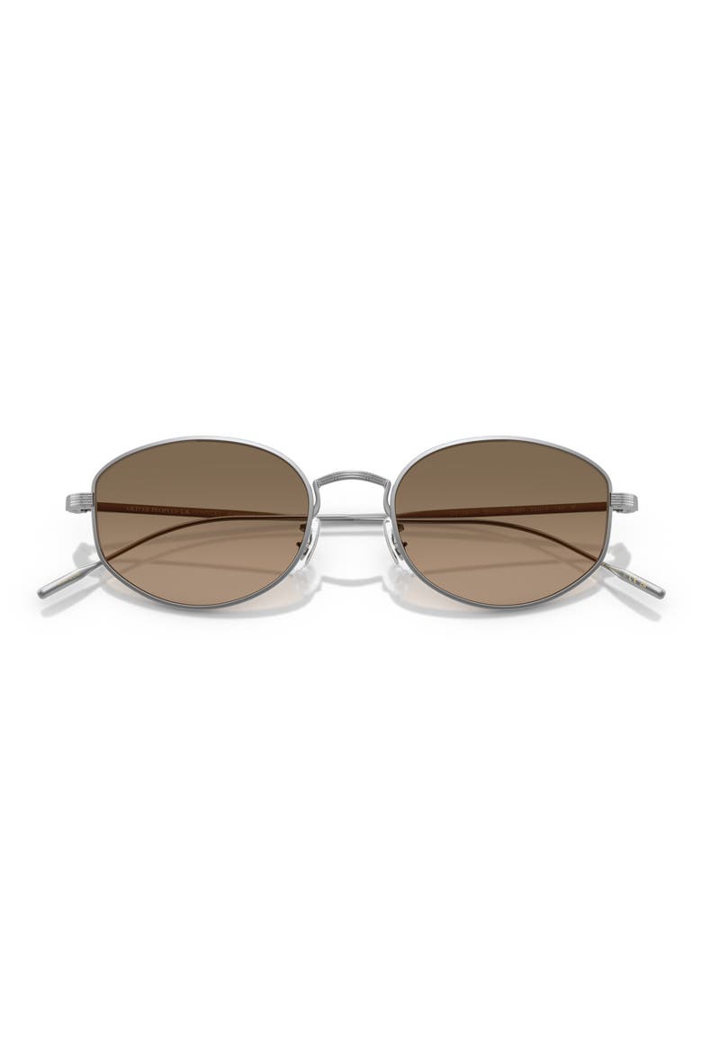 51mm Polarized Oval Sunglasses, Alternate, color, SILVER