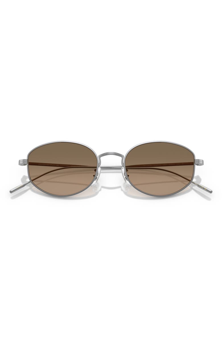 Oliver Peoples 51mm Polarized Oval Sunglasses, Alternate, color, Silver
