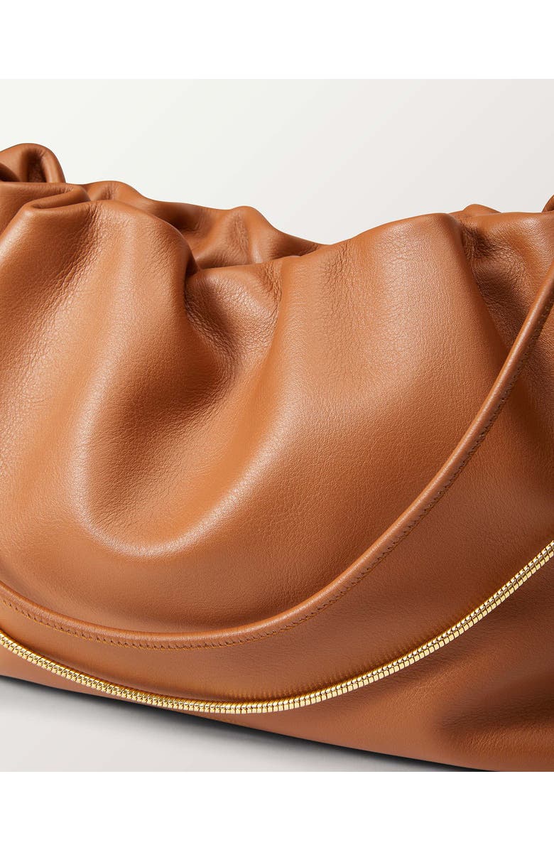 Veronica Beard Stash Leather Drawstring Clutch, Alternate, color, Hazelwood