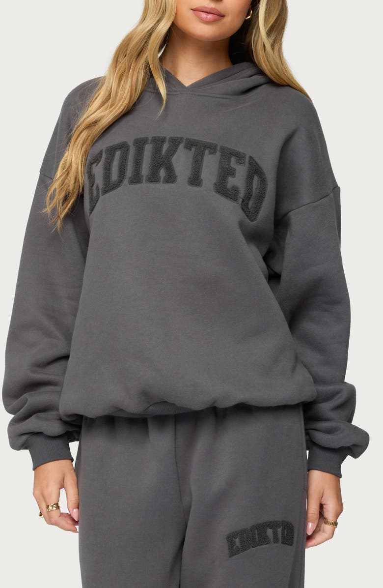 EDIKTED To You Oversize Hoodie, Main, color, Dark-Gray