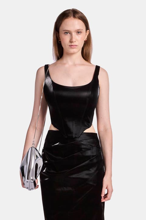 Willow Black Vinyl Corset