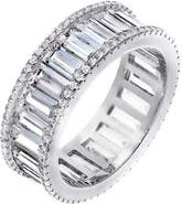 BY ADINA EDEN CZ Round X Baguette Eternity Band Ring