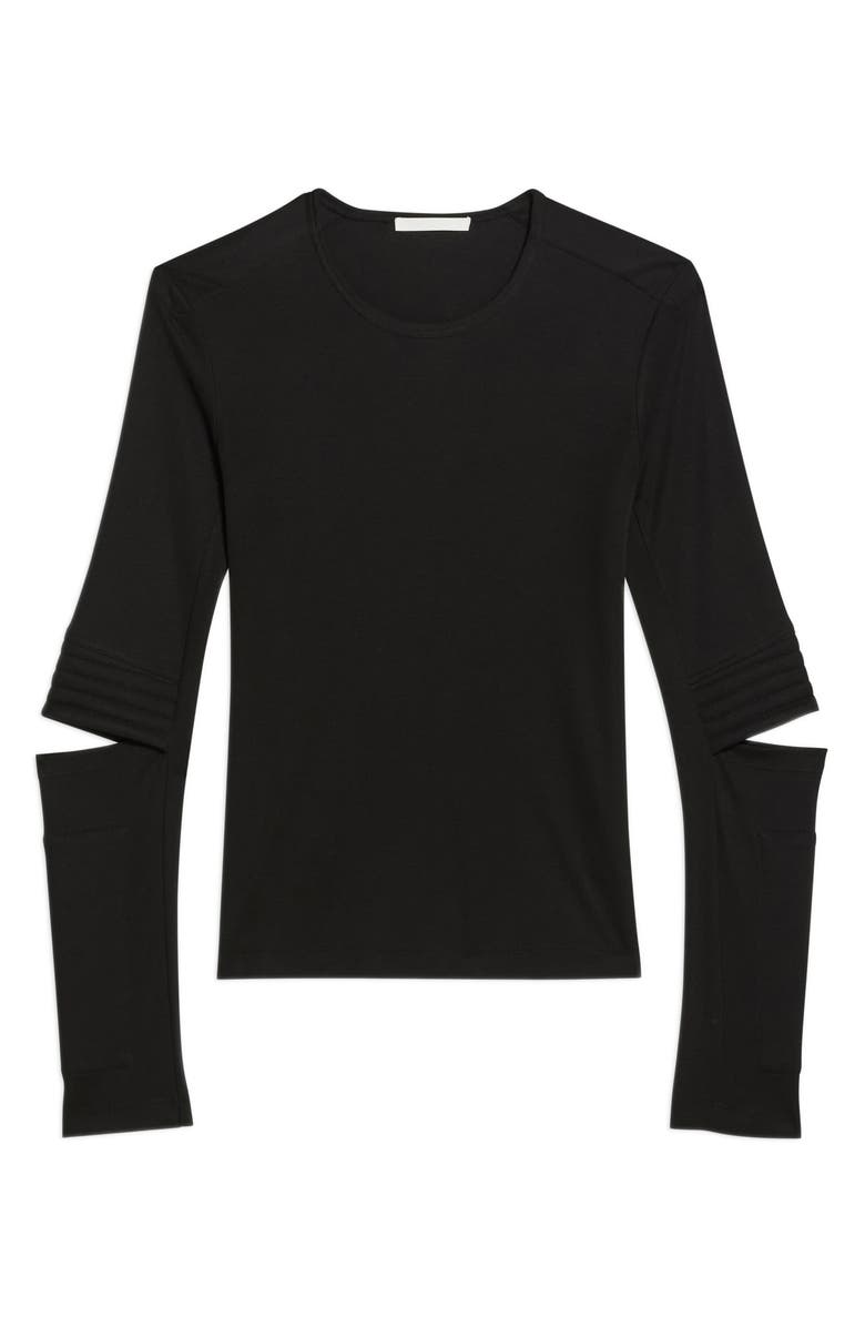 Helmut Lang Astro Crew Silky Long Sleeve T-Shirt, Alternate, color, Black