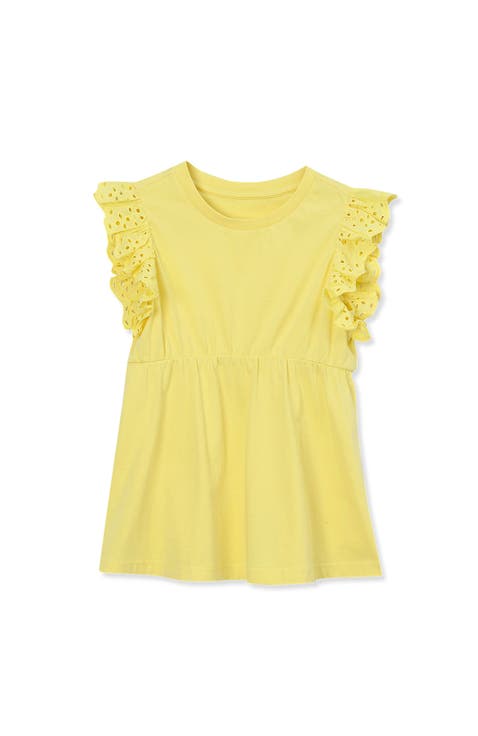 Girls Flutter Sleeve Tiered Peasant Top