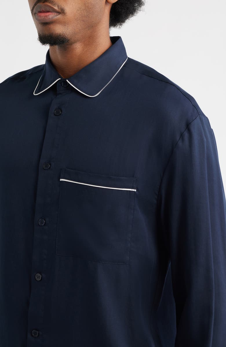 KROST Jordan Regular Fit Piping Button-Up Shirt, Alternate, color, Dark Navy