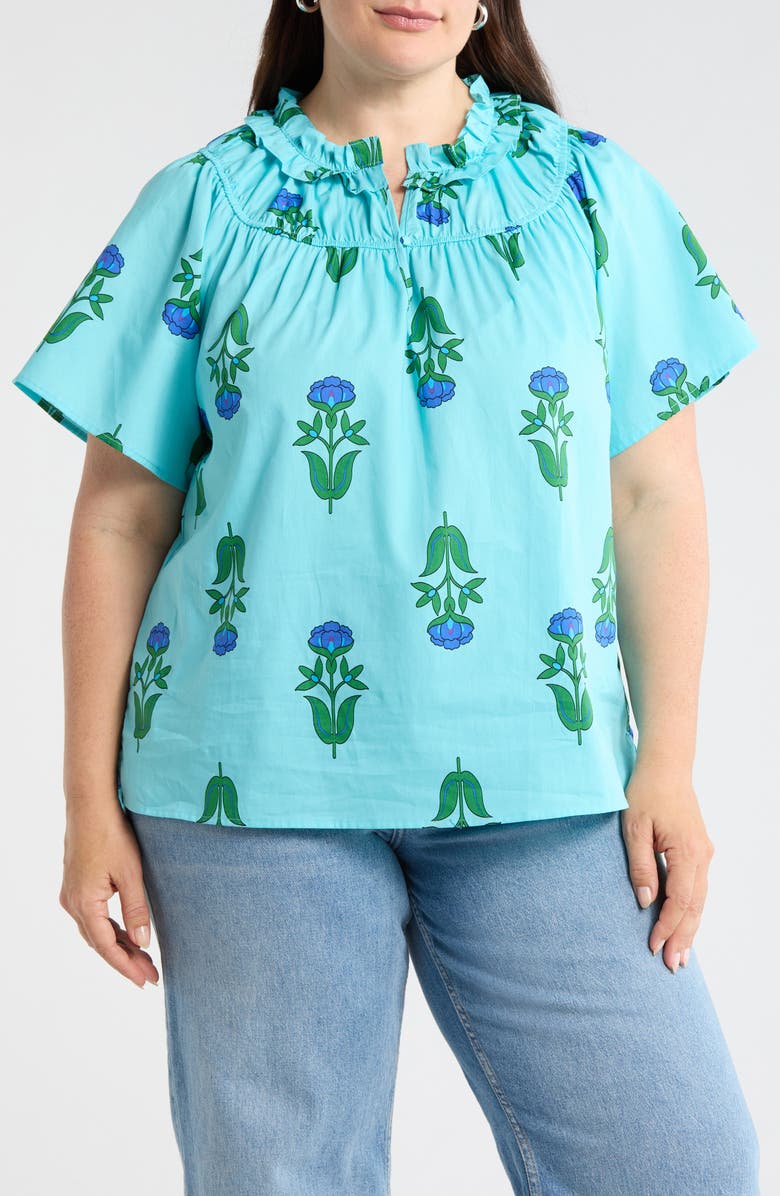 SUGARLIPS Romery Abstract Terie Top, Main, color, Blues-Grns-Mul